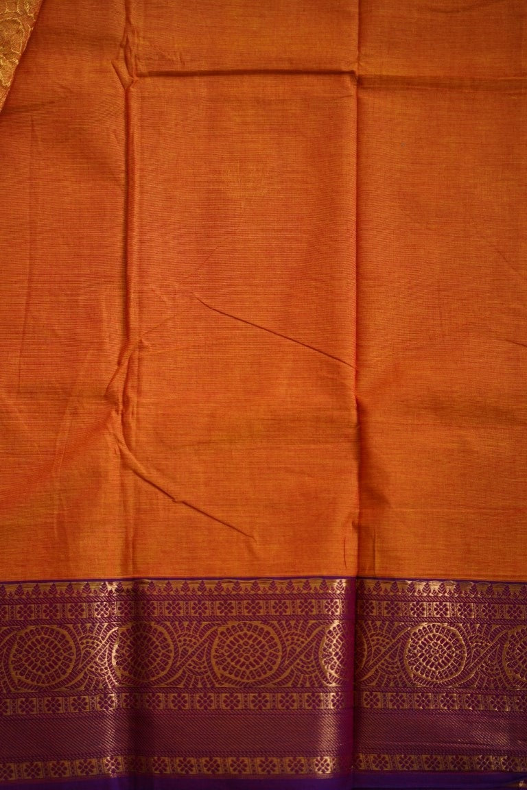 Chettinad handloom Cotton Saree with jari border  PC8212