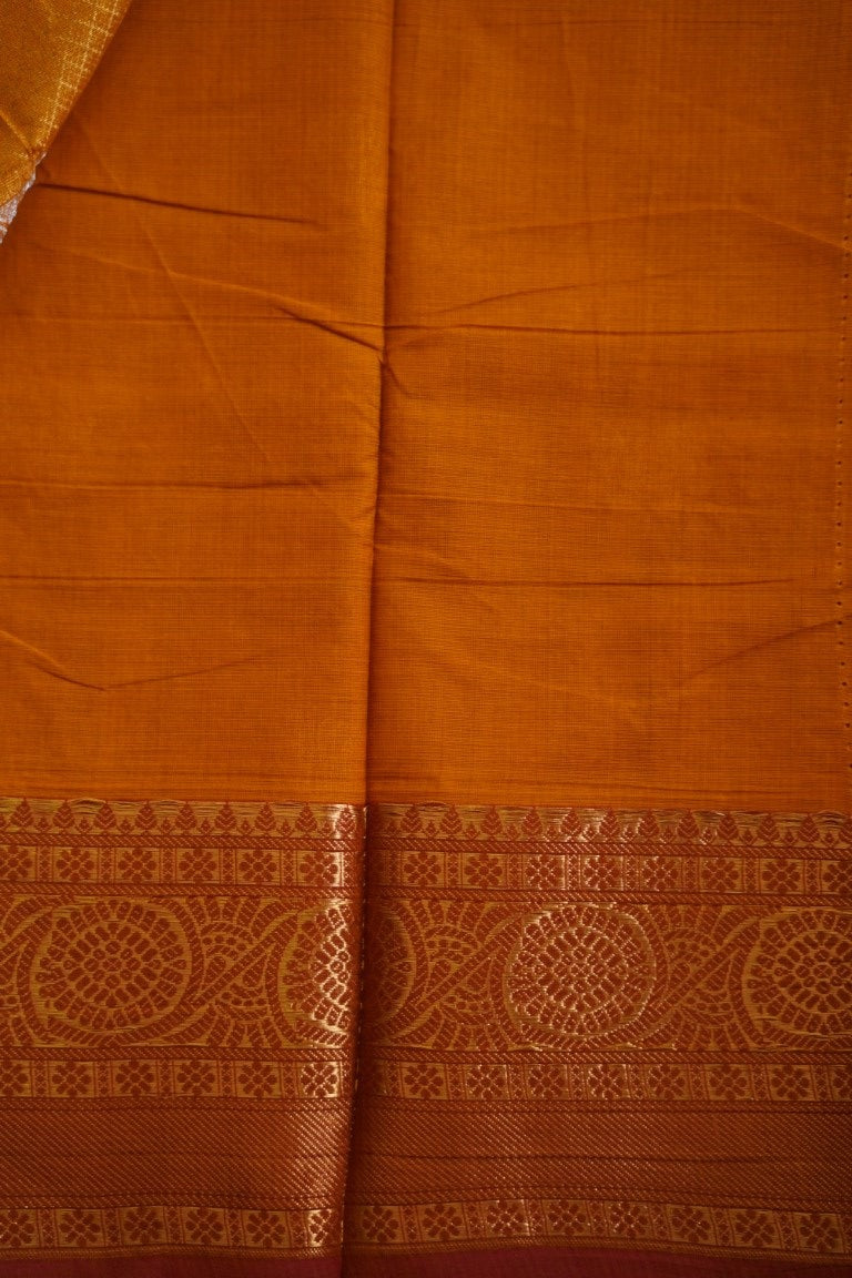 Chettinad handloom Cotton Saree with jari border  PC8210