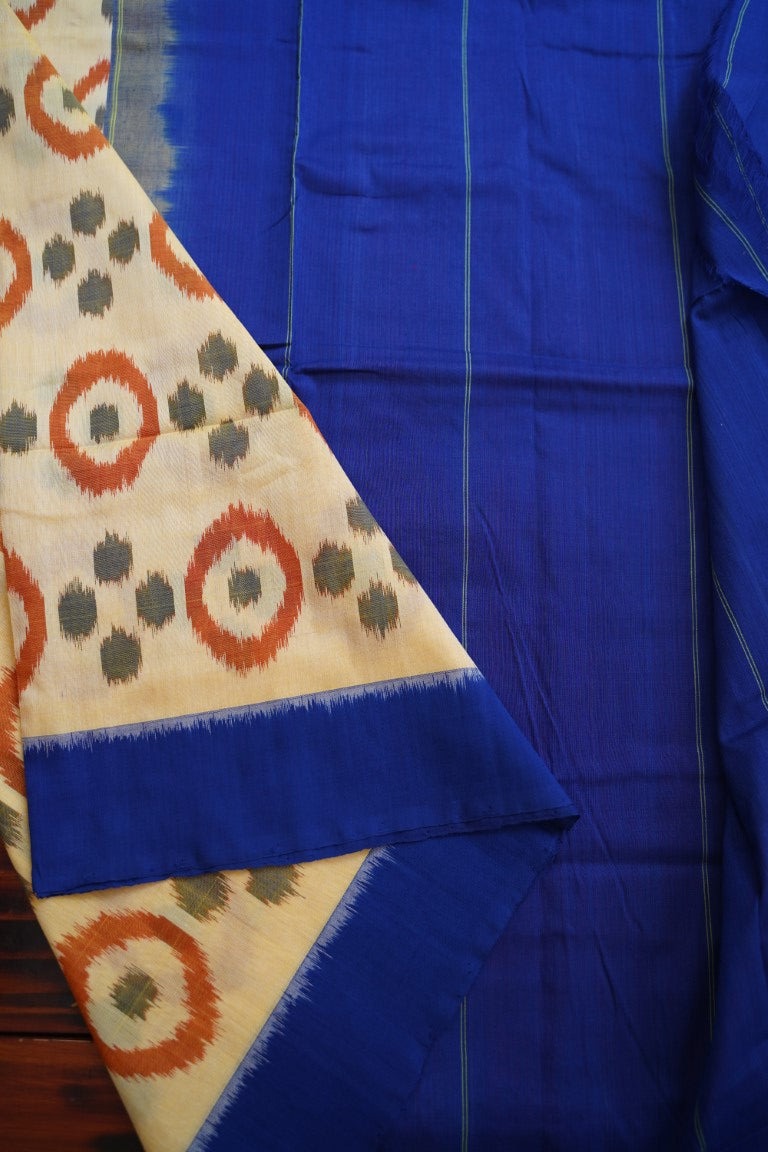 Ikat handloom Cotton Saree with blouse PC8129