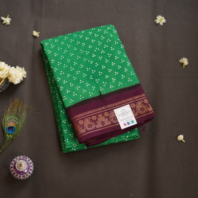 Madurai Sungadi handloom Cotton Saree with jari border PC6882