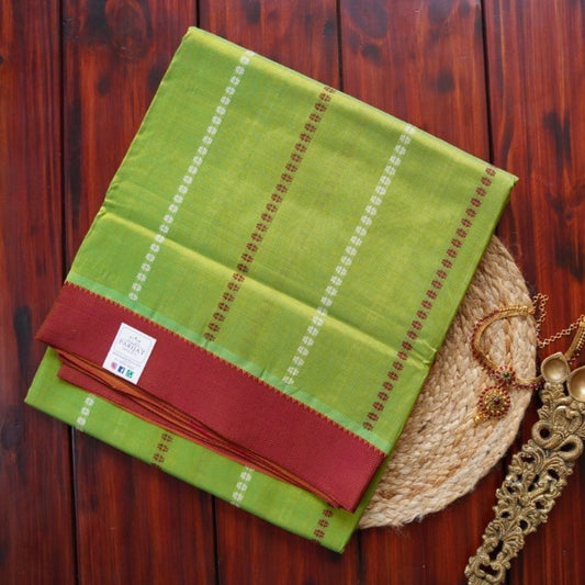 Light Green Kanchi Silk Cotton Saree PC4800-Silk Cotton Sarees-Parijat Collections
