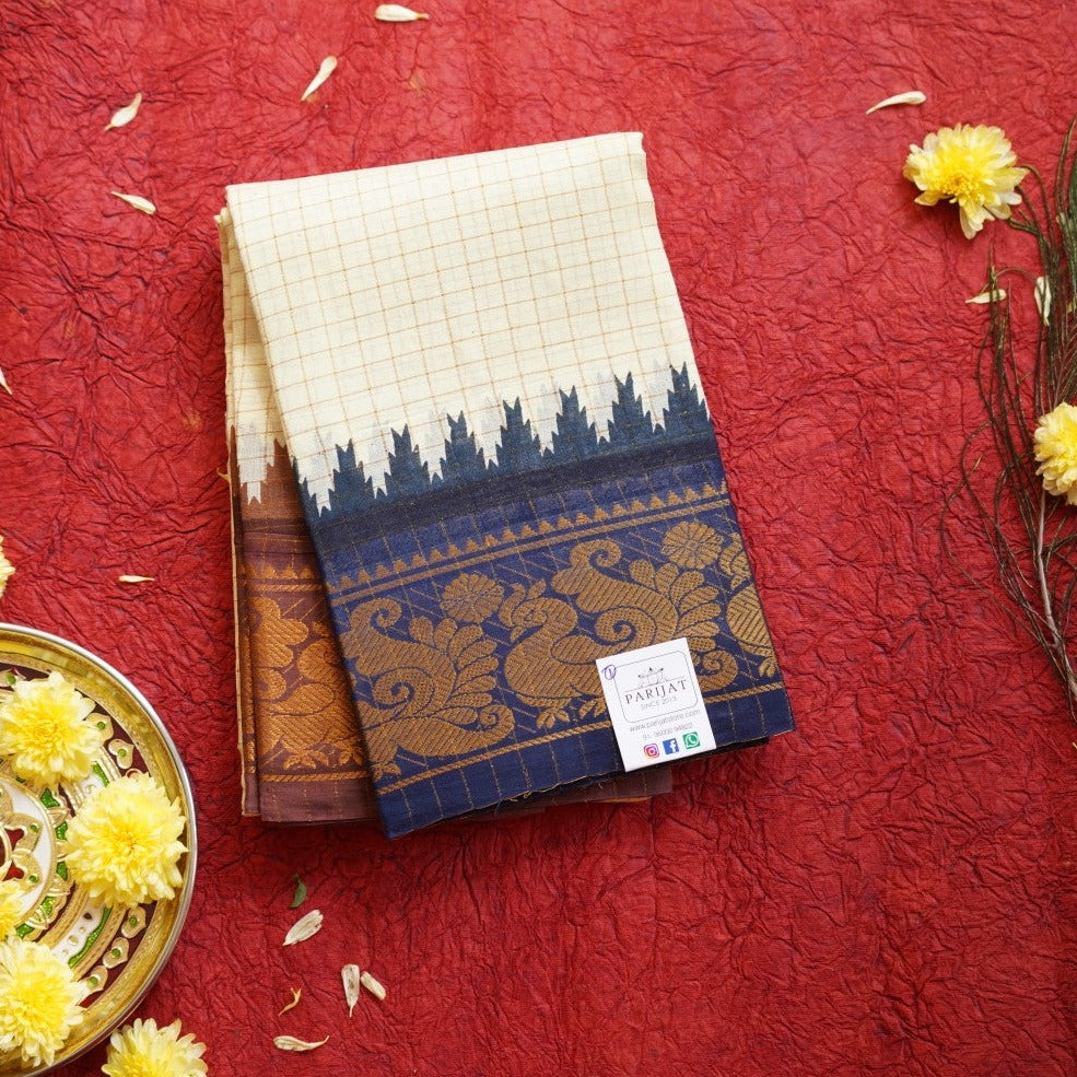 Sungadi handloom Cotton Saree With Jari Border PC9505