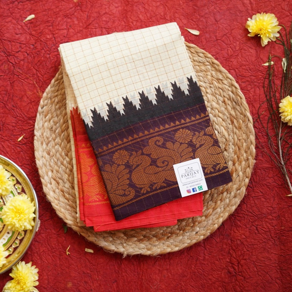 Sungadi handloom Cotton Saree With Jari Border PC9511