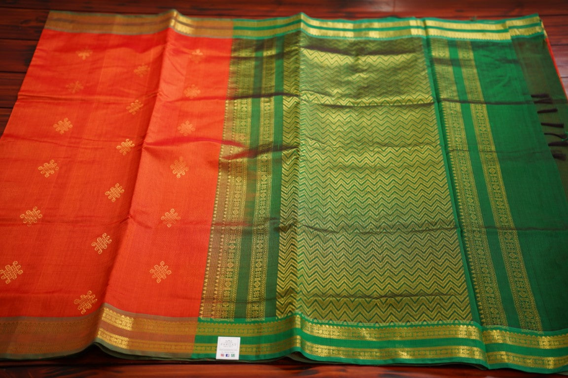 Korvai Kanchi Handloom Silk Cotton Saree PC12977