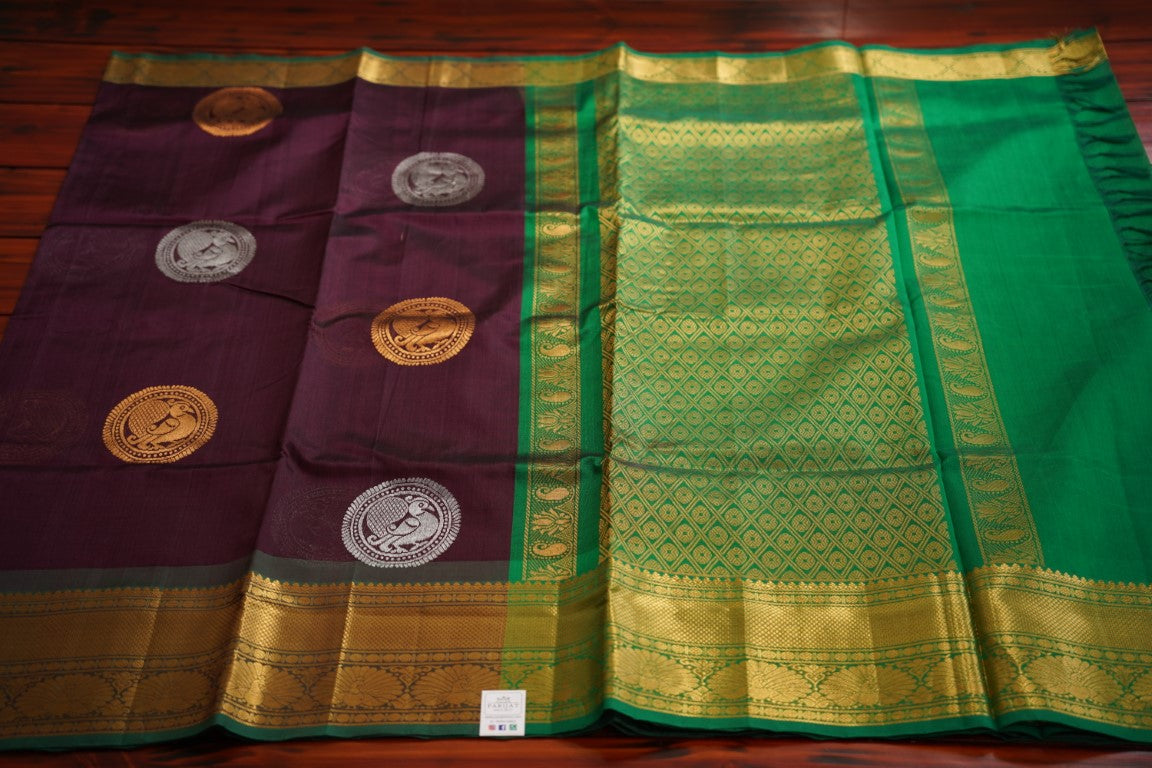 Korvai Kanchi Handloom Silk Cotton Saree PC7035