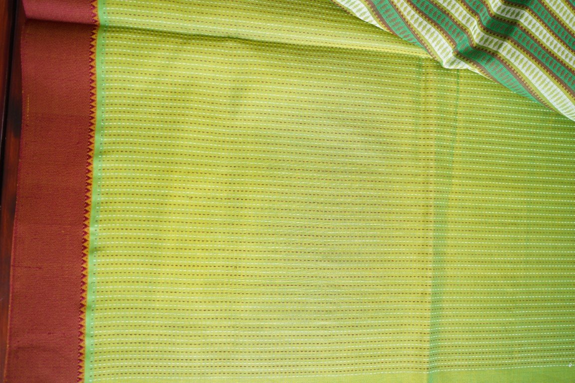 Light Green Kanchi Silk Cotton Saree PC4800-Silk Cotton Sarees-Parijat Collections