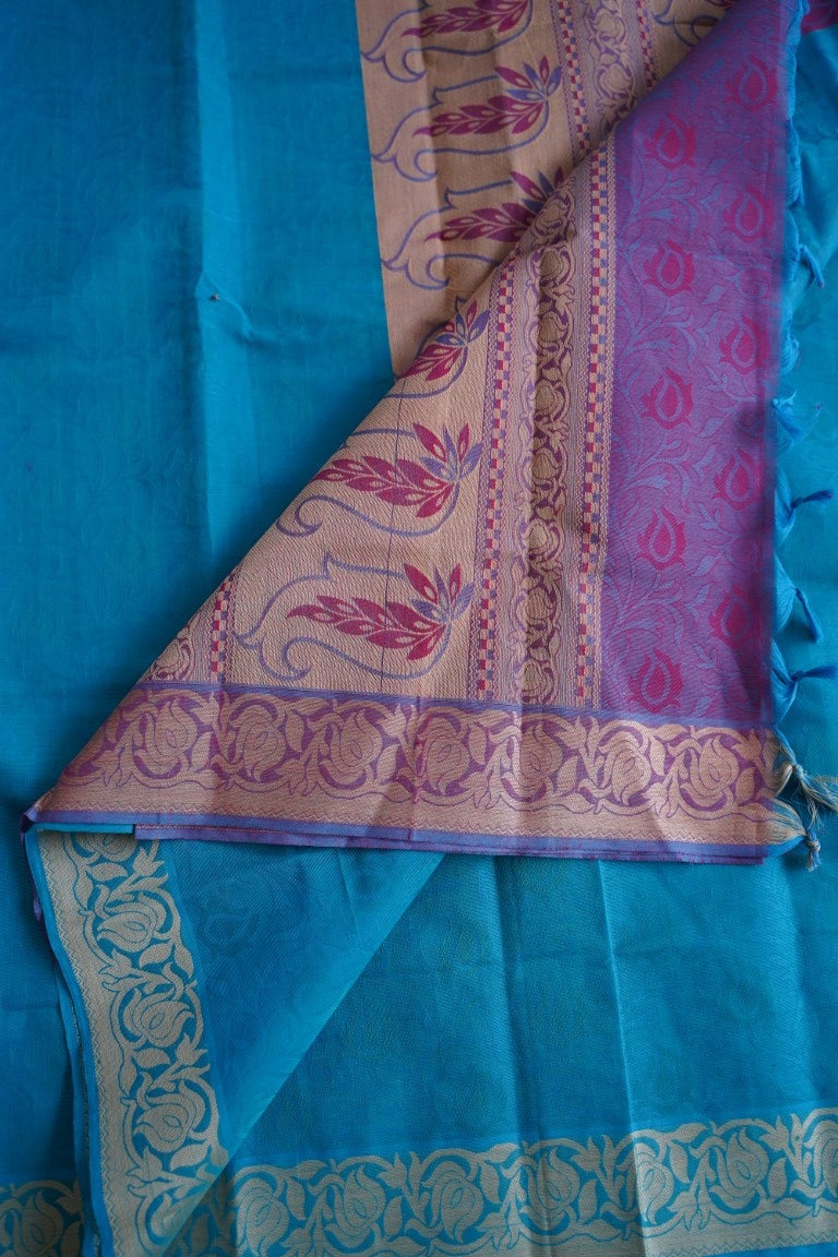 Blue Kovai handloom Cotton Saree  PC2608 freeshipping - Parijat Collections
