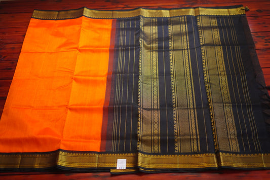 Kanchi Silk Cotton Saree With Zari Border  PC9598
