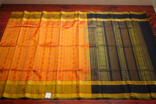 Kanchi Silk Cotton Saree With Zari Border  PC9602