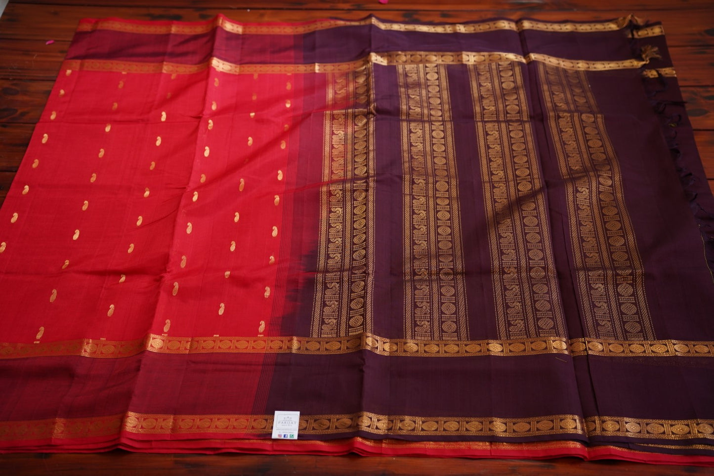 Kanchi Silk Cotton  Saree With Zari Border  PC9977