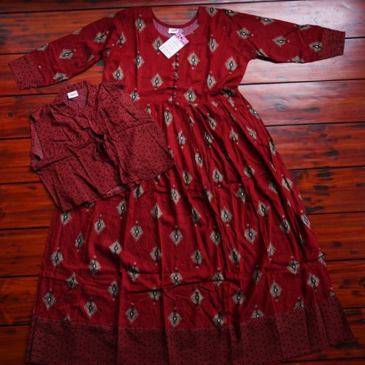 Ready made Rayon Anarkali  Kurti set PC8704
