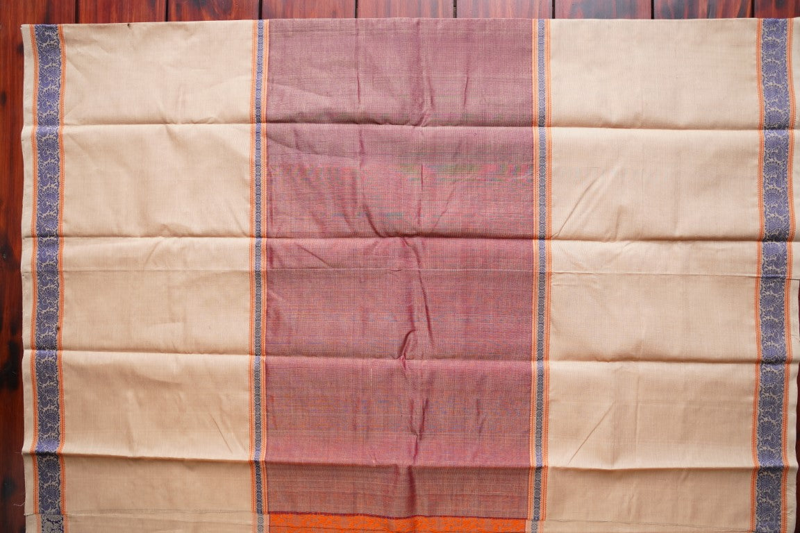Golden Brown Mupbagam Vanasingaram Kanchi Handloom Silk Cotton Saree PC2875 freeshipping - Parijat Collections