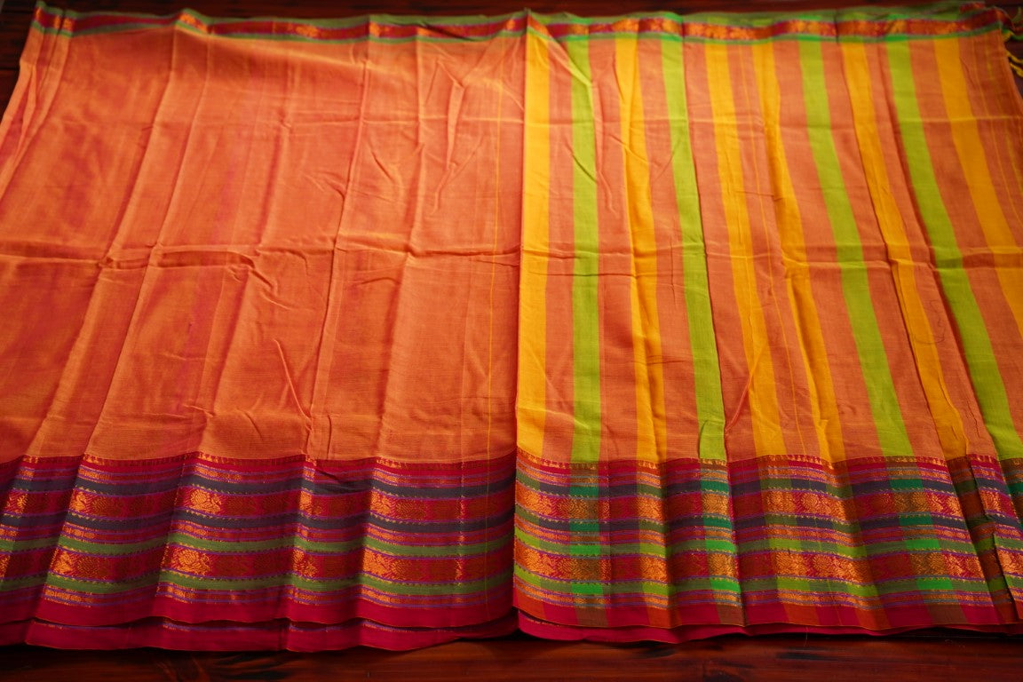 Narayanapet handloom Cotton Saree With Jari Border PC8744