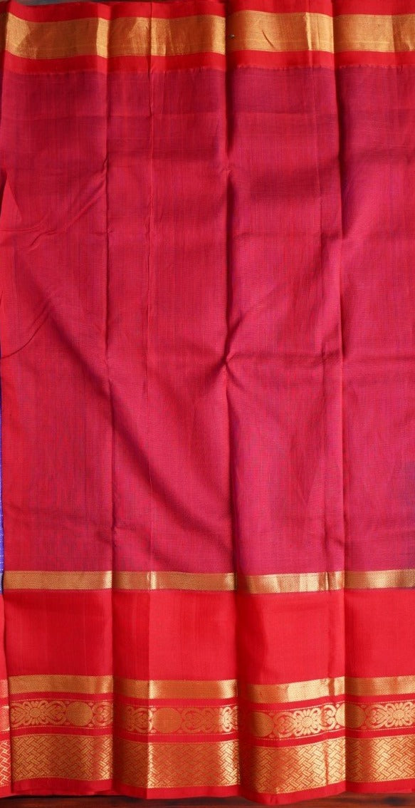 Royal Blue Kanchi Silk Cotton Saree PC780 freeshipping - Parijat Collections