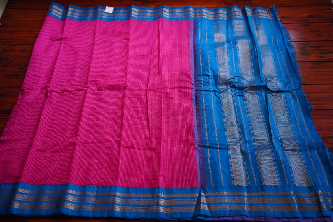 Gadwal handloom Cotton Saree Jari Silk border PC8861