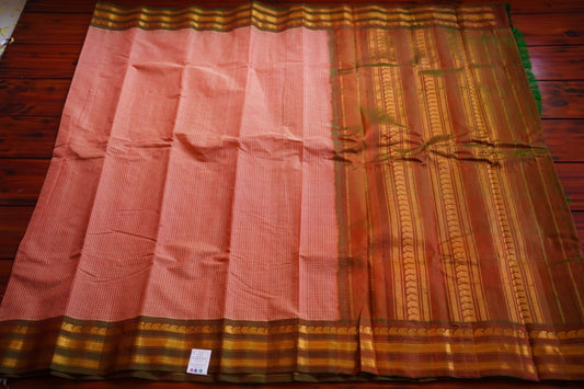 Gadwal handloom Cotton Saree Jari Silk border PC8842