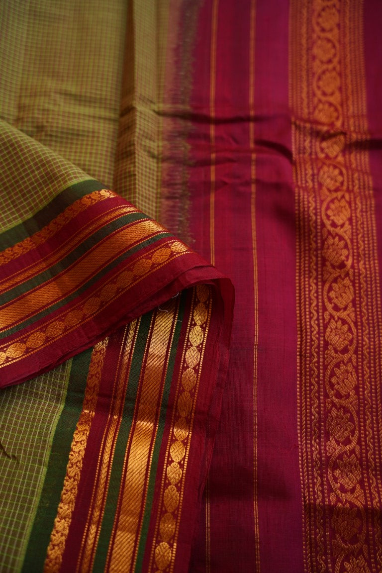 Gadwal handloom Cotton Saree Jari Silk border PC8848