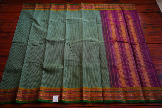 Gadwal handloom Cotton Saree Jari Silk border PC8851